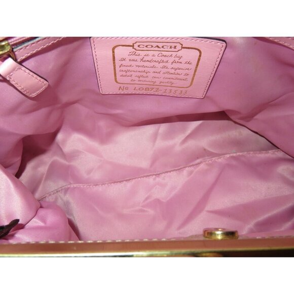 Coach 2008 Cursive Creed Khaki Signature C Kisslock Dual Strap Carryall Satchel - Picture 8 of 14